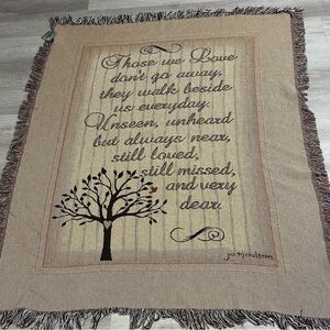 Jo Moulton Decorative Throw “Those We Love”  50” by 60” Blanket with Tags